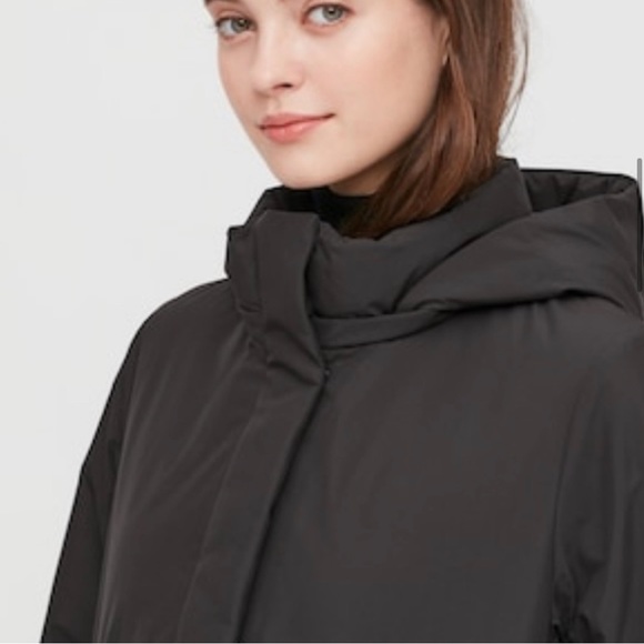 Uniqlo Women’s Hybrid Down Ultrawarm Long Coat Small black grey - Picture 7 of 16